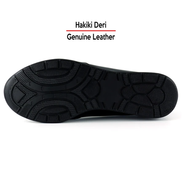 Erkan Saçmacı Mammina Siyah Hakiki Deri Çapraz Bant Detaylı Slip-On Günlük Ayakkabı - 5