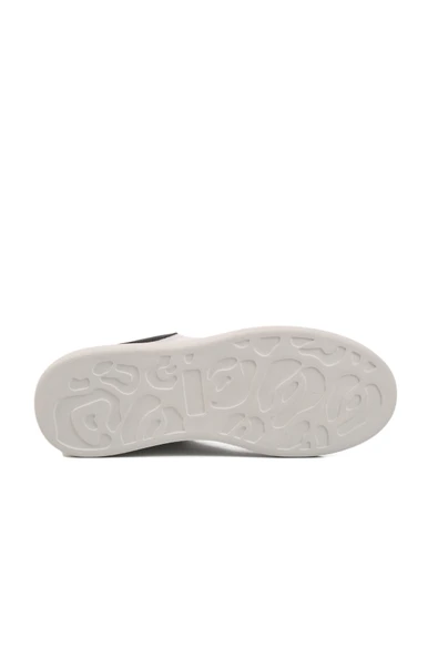 Ayakmod Beyaz Siyah Hakiki Deri Erkek Sneaker Premium 02028 M - 5