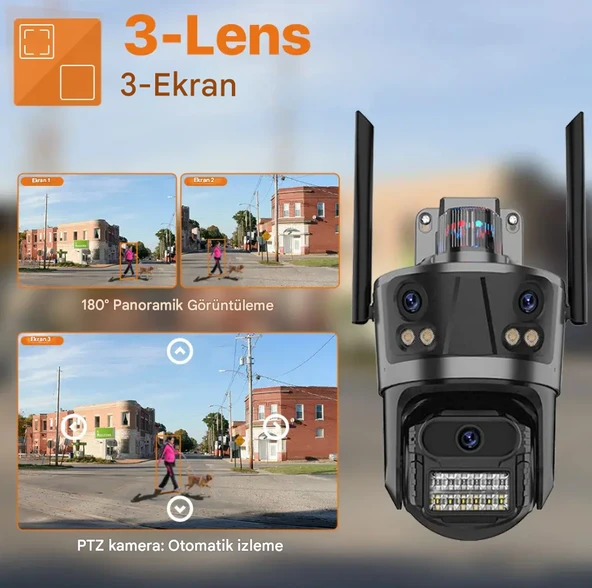 QASUL 6K 12MP Full Hd Video Gece Görüş Wifi Açık Akıllı Ev Güvenlik PTZ IP Alarmlı Kamera - 4