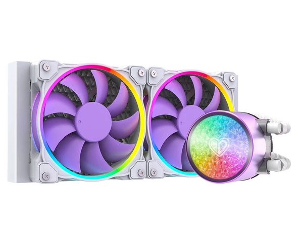 ID-COOLING PinkFlow 240 Diamond Purple 4Pin PWM 240mm Argb Pembe Sıvı İşlemci Soğutucu