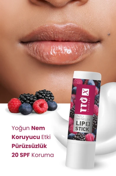 TTO X Tatlı Meyveler Lipstick 20 SPF Korumalı Özel Formül - Resim 3