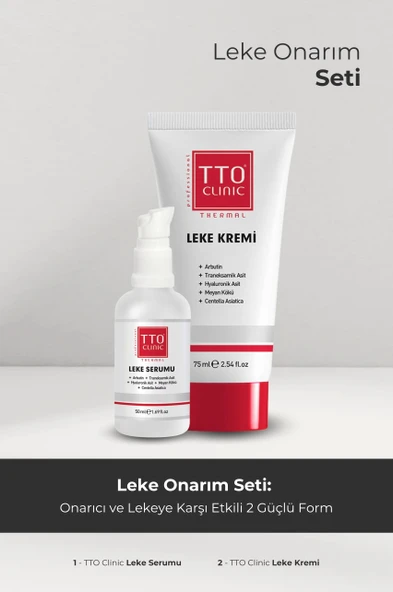 TTO CLINIC LEKE KREMİ 75ML + LEKE SERUMU 50ML HEDİYE