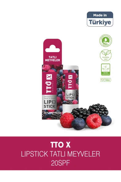 TTO X Tatlı Meyveler Lipstick 20 SPF Korumalı Özel Formül