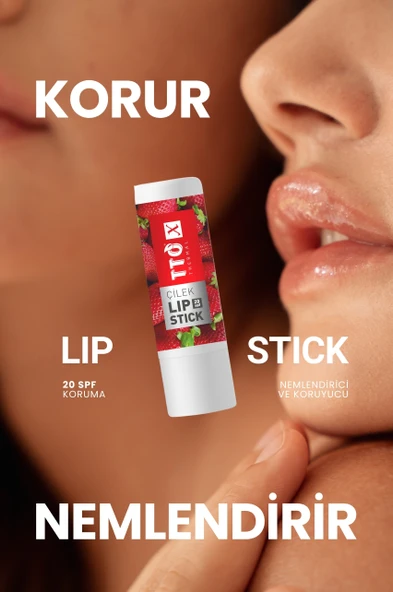 TTO X Çilek Aromalı Lipstick 20 SPF Korumalı - Resim 4