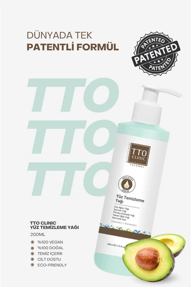 TTO CLINIC Yüz Temizleme Yağ (Çay Ağacı Yağ ve Avokado Yağ Özlü Özel Formül) - 2