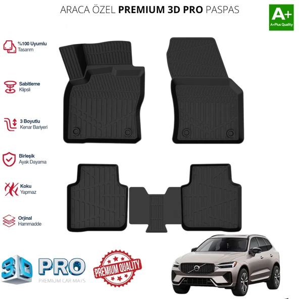 VOLVO XC60 PLUG İN ARACA ÖZEL 3D PASPAS 2024 2025 2026 2027 ürün görseli 1