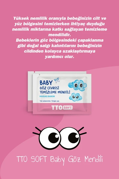 TTO SOFT Baby Göz Çevresi Temizleme Mendili - Resim 2