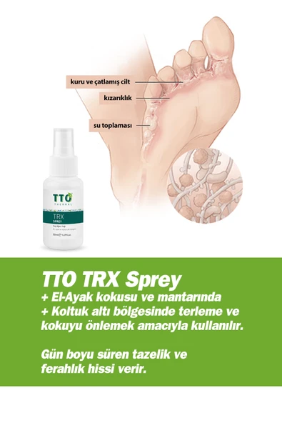 Trx Sprey 50 ml Terleme Önleyici (ÇAY AĞACI YAĞI / TEA TREE OIL) - 3
