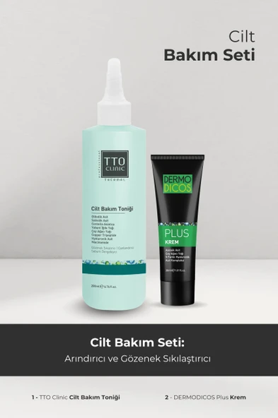 TTO Arındırıcı ve Gözenek Sıkılaştırıcı Set Dermodicos Plus Tonik