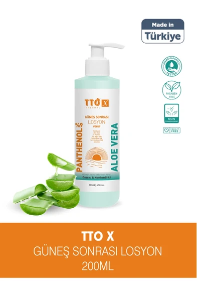 TTO X Aloe Vera Losyon Güneş Sonrası Bakım, Nemlendirici, Ferahlatıcı, Yatıştırıcı 200 ml - 1