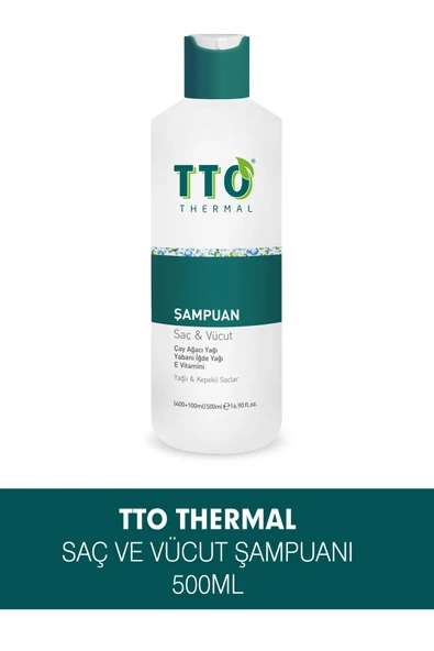 TTO Saç Ve Vücut Şampuanı 500 ml Beyaz (ÇAY AĞACI YAĞI / TEA TREE OIL)