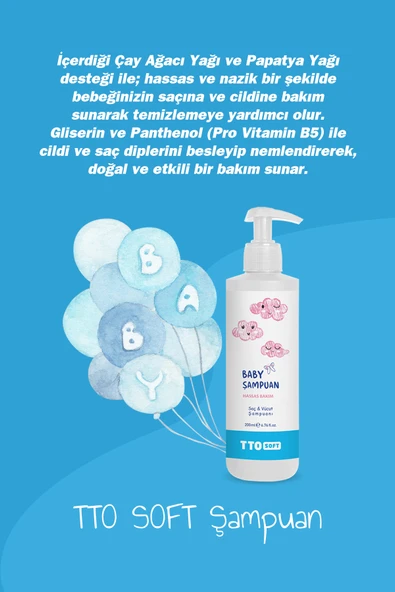 TTO SOFT BEBEK ŞAMPUANI 200 ML - Resim 2