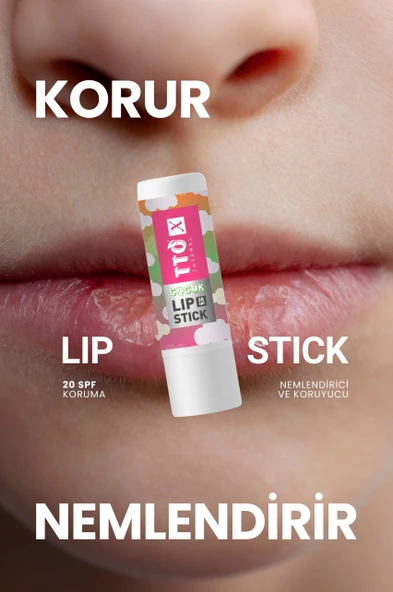 TTO X Çocuklara Özel 20 SPF Korumalı Lipstick - Resim 4