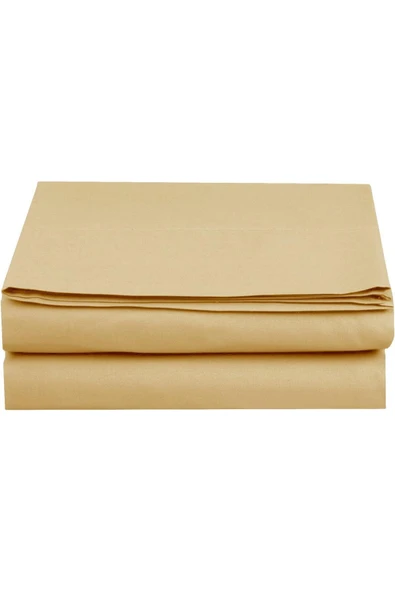 Çift Kişilik Düz Lastiksiz Çarşaf 220x240 Cm Otel Çarşafı Sarı