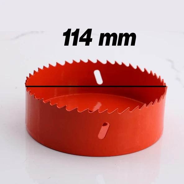 Bi Metal Panç Ø 114 mm Delik Açma Alçıpan Ahşap Pvc Delme Testeresi Adaptörsüz 1 Adet - 2