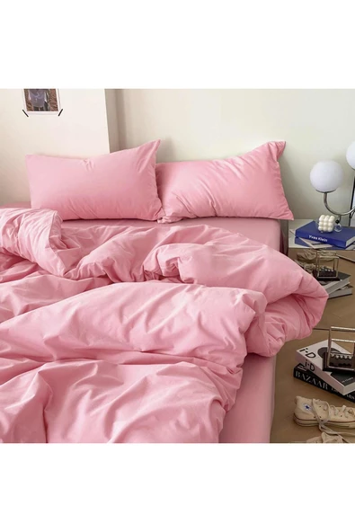 Tek Kişilik Düz Renk Nevresim Seti ve Yastık Kılıfı (Çarşafsız) - Resim 2