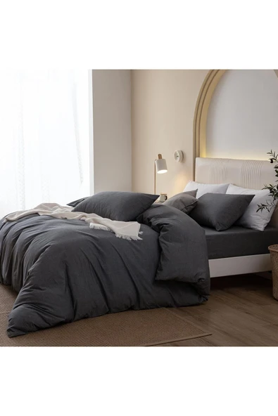 Tek Kişilik Düz Renk Nevresim Seti ve Yastık Kılıfı (Çarşafsız) - Resim 2
