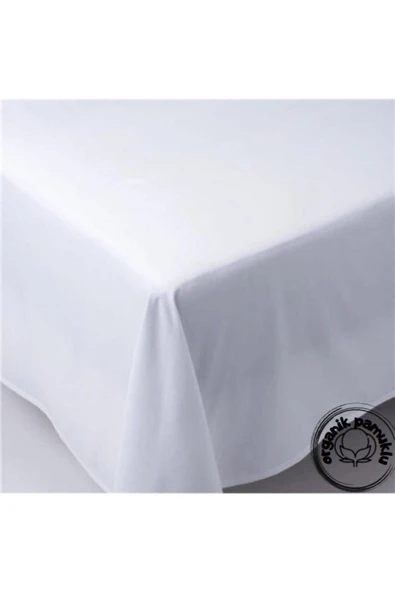 Home Lüks Pamuklu Düz Beyaz Çarşaf Çift Kişilik 220*240