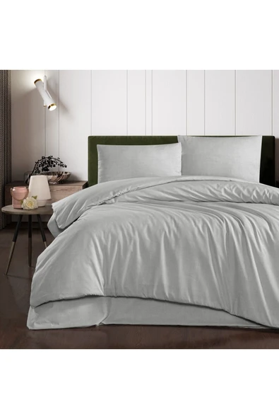 Çift Kişilik Yorgan Kılıfı Pamuklu Nevresim 200x220 Cm Düz Renk Mint