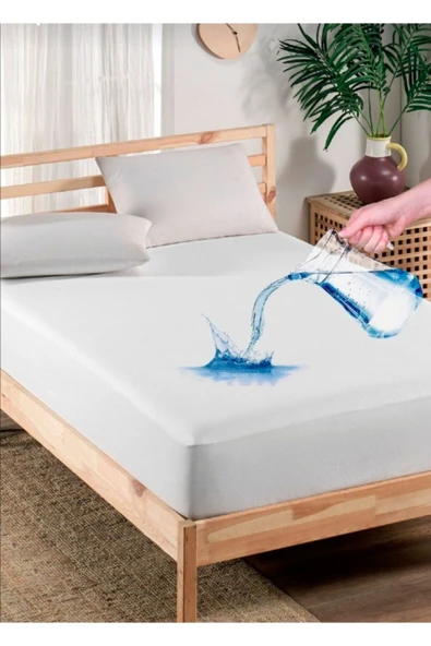 Fithed Yatak Alezi Yatağı Saran Tasarım Tek  Kişilik Su Sıvı Geçirmez 100x200 cm