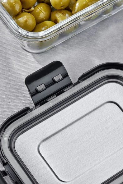 Cooker 4'lü Paslanmaz Çelik Kapaklı Cam Saklama Kabı Seti – Sızdırmaz, Hava Geçirmez - Resim 5