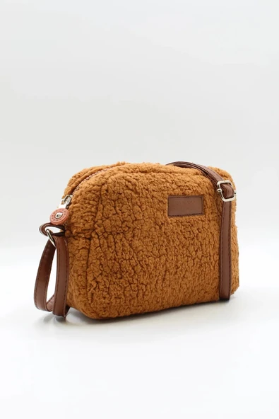 NOTHING Kadın Taba Kürklü Peluş Mini Urban Çapraz Omuz Çanta