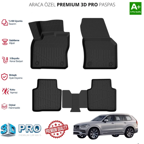 VOLVO XC90 PLUG İN ARACA ÖZEL 3D PASPAS 2024 2025 2026 2027 ürün görseli 1