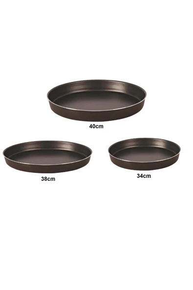 Mehtap Onyx Teflon Tepsi  Seti 34-38-40 cm