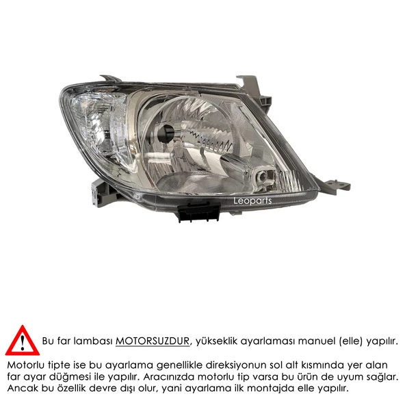 LEOPARTS Hilux Vigo Far Lambası Sağ Beyaz Sinyalli (Manuel) 2009-2011 81130-0K180