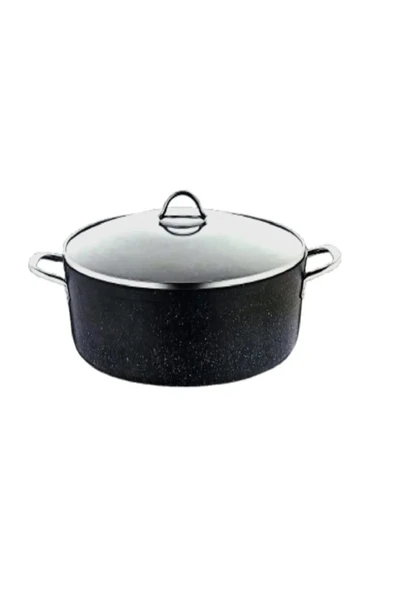 OMS Gastro Mega 36 cm Granit Derin Tencere 3109-Siyah