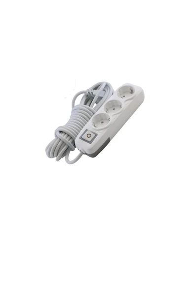 CVS DN9235 Lara 3'LÜ Anahtarlı Grup Priz 2 Metre Kablolu