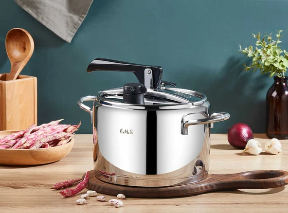OMS 5110 Silver Silindir Klasik Düdüklü Tencere 5 Litre