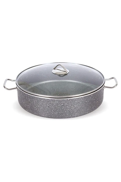 OMS Gastro Mega 34 cm Granit Karnıyarık Tencere 3312-Gray - Resim 2