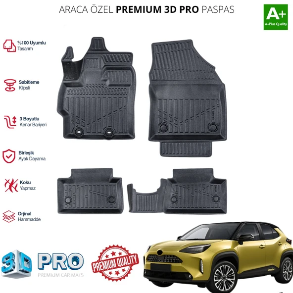 TOYOTA YARİS CROSS ARACA ÖZEL 3D PASPAS 2022 2023 2024 2025