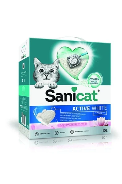 Sanicat Active White Süper Topaklanan Kedi Kumu Lotus Çiçeği Kokulu 10 Lt - 6