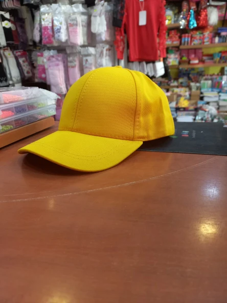 çocuk sarı şapka unisex model 54 cm