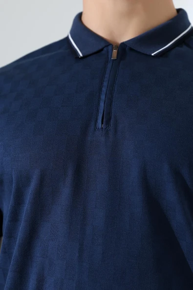 Erkek Polo Yaka Düz Renk Pamuklu Triko kısa kol T-shirt - 3