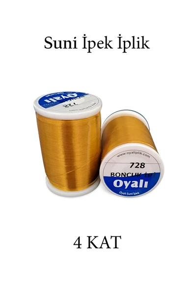 Oyalı 4 Kat Suni İpek İplik İğne Oyası Boncuk İpi Tığ Oyası No:728