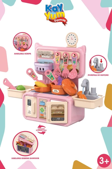 Musluklu Sulu Mini Mutfak Seti Mutfak Oyuncağı