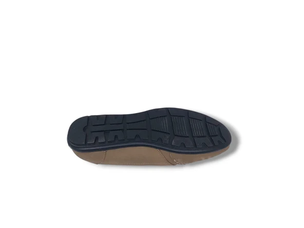 Zerhan 278 Erkek Bej Lastik Bağcıklı Nubuk Deri Loafer Ayakkabı - Resim 5