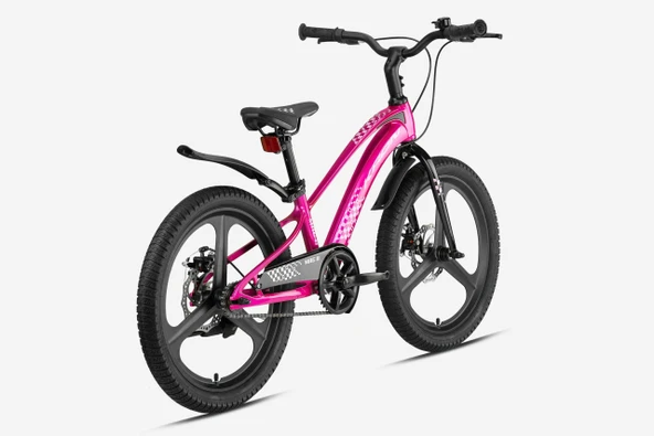 Kron Mag8 20 Jant Magnezyum Gövde Kız Çocuk Bisikleti 6-9 Yaş Disk Fren Kolon Jant Pembe Bisiklet - 4