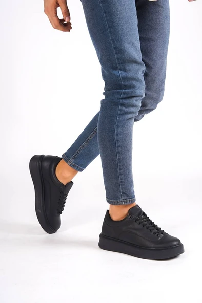 ET-KB-005 Siyah Cilt Siyah Taban Bağcıklı Günlük Erkek Ayakkabı - 2