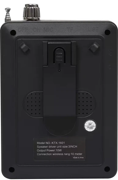 Subzero KTX 1601 Mikrofonlu Rehber Öğretmen Amfisi USB/TF/AUX FM Destekli Hoparlör - 3