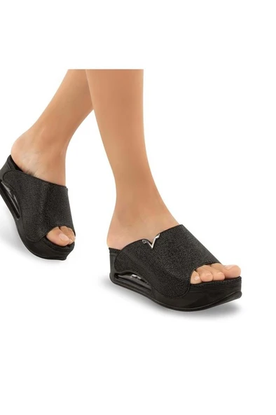 Muya Aero 31212-001 Air Max Anatomik Taban Kadın Terlik Baskılı Siyah 36-40