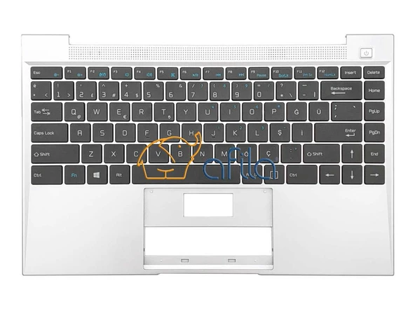 Casper Nirvana C350.5000-4C00X C350.5000-4D00T uyumlu Notebook Klavyesi - Üst Kasa (Silver) - Siyah - TR - Ver.2