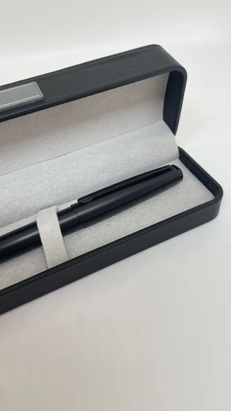 Elegance Series Corvus Deri Kutulu Siyah Roller İmza Kalemi - 2