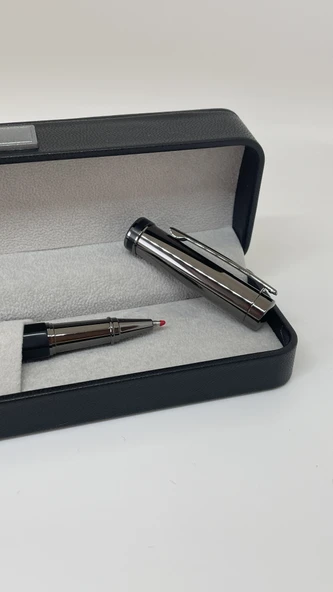 Elegance Series Midnight Gleam Deri Kutulu Siyah Roller İmza Kalemi - 3