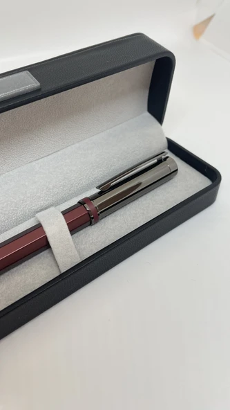 Elegance Series Midnight Gleam Deri Kutulu Kahverengi Roller İmza Kalemi - 2