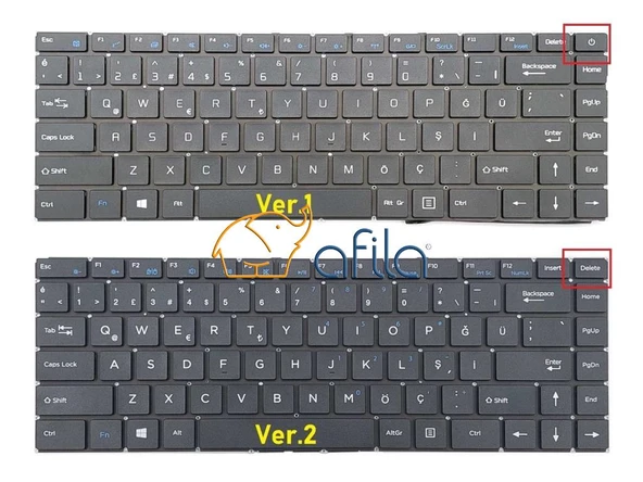 Casper Nirvana C350.5005-4U00T C350.5005-4U00X uyumlu Notebook Klavyesi, Laptop Tuş Takımı - Ver.1