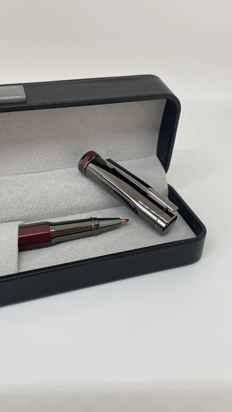 Elegance Series Midnight Gleam Deri Kutulu Kahverengi Roller İmza Kalemi - 3
